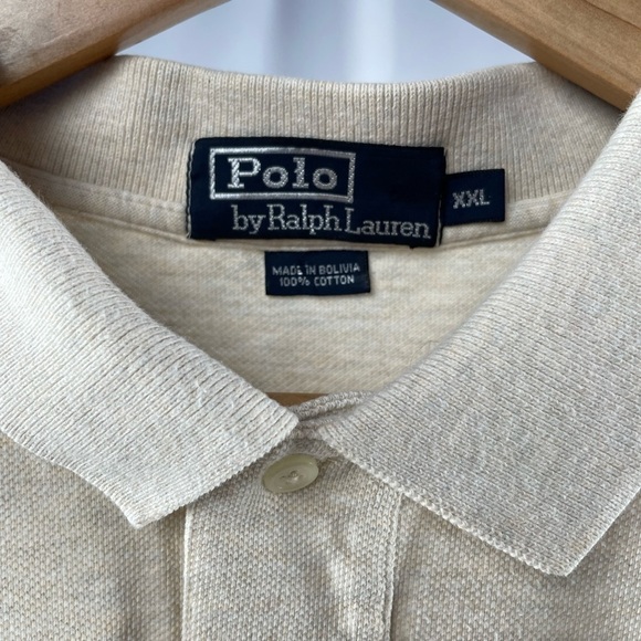 Polo Ralph Lauren Short Sleeve Polo Shirt in Cream Size Extra Extra Large - Picture 2 of 5